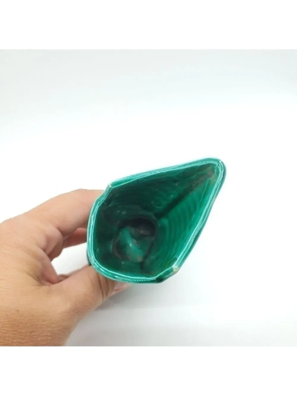 Vintage Green made in Japan mini heeled boot vase